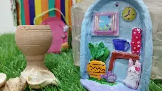 Diy Mini Wall 🧱 hanging full tuturiol #clay #clayart #miniart #artandcraft #Painting #art #cLaywork