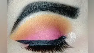 Pink+Orange+yellow Eye makeup look💖🧡💛#shorts
