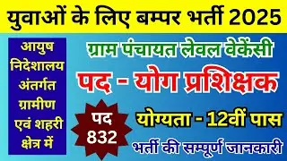 मध्यप्रदेश योग प्रशिक्षक भर्ती 2025 | MP Yoga Trainer Vacancy 2025 | MP Panchayat Vacancy 2025