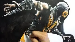 Drawing Scorpion:  Mortal Kombat X