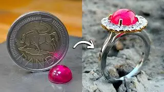 Turning an Old Coin into a Royal Ruby Ring with Diamond 👑💎| Handmade Jewellery