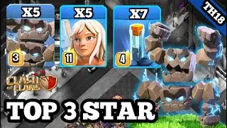 Th18 meteor golem healer with totem spell attack I best th18 attack strategy coc