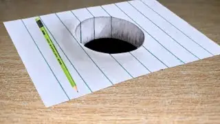 Amazing 3D Hole Illusion Drawing | Easy Trick | Simple Paper Art#artscraft #3dart#5mintecratf&3dart