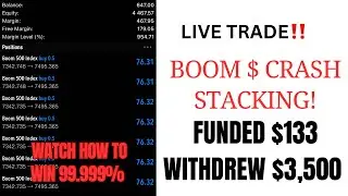 LEARN HOW TO STACK AND MAKE $3,500 DAILY WITH THIS BOOM AND CRASH STRATEGY. FOR BEGINNERS. SMALL ACC