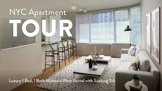 NYC Apartment Tour: Luxury 1 Bed, 1 Bath Midtown West Rental with Soaking Tub (Emerald Green, 1126)