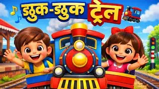 छुक-छुक ट्रेन चली 🚂 | Fun Train Song for Kids👶 | Train Journey Song |Hindi Nursery Rhymes| #cartoon