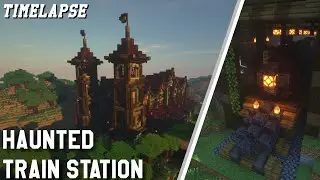 Building a HAUNTED TRAIN STATION in Minecraft!