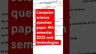 Computer science question paper #4th semester #2023#regular and backlog #mgu