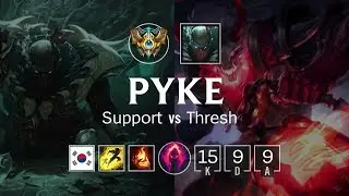 Pyke Support vs Thresh - KR Challenger Patch 8.23