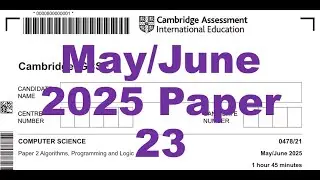 Cambridge IGCSE Computer Science Paper 2 (May/June 2025) | Python Solution Walkthrough