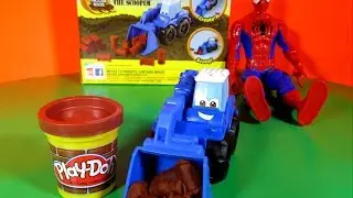 PLAY-DOH Diggin Rigs & Tonka Chuck and Friends Sam The Scooper Play-Doh Activity with SPIDER-MAN