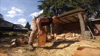 HOW THE WOOD MAN STACKS HIS FIREWOOD.