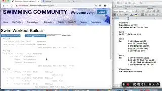 Swimming Community Swim Log Tutorial