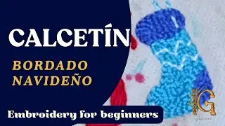 CALCET&Iacute;N NAVIDE&Ntilde;O | Bordado a mano con Puntada Atr&aacute;s | Tutorial paso a paso