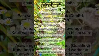 ✅SOLO PARENT BENEFITS (BATAS: RA 11861) #shorts #viralshorts