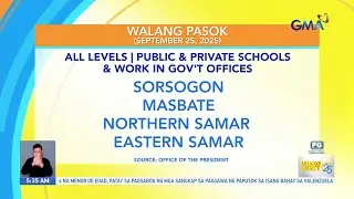 Walang pasok as of 5:35 AM (September 25, 2025) | Unang Hirit