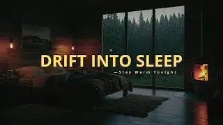 Rain & Crackling Fireplace Sounds in Cozy Cabin &mdash; Deep Sleep, Relax & Calm Mind
