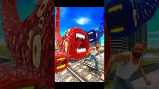 Longest Train Eater Vs Franklin In Indian Bike Driving 3D #shortsfeed