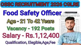 OSSC Food Safety Officer Recruitment 2026 // Apply Online // FSO Recruitment