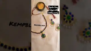 Most popular traditional Kemp blue adiggai with earrings is back in stock#kempu#kempnecklace#shorts