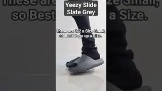 Important Sizing Info!👌 Yeezy Slide Slate Grey On Foot! #shirts #yeezy #yeezyslides #trending #viral