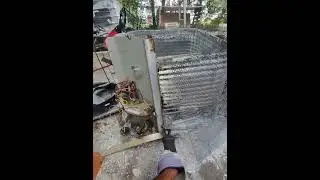 Cutting up a old ac unit For Scrap