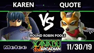 Xanadu MFA SSBM - Karen (Marth) Vs. Quote (Fox) Smash Melee Round Robin Pools