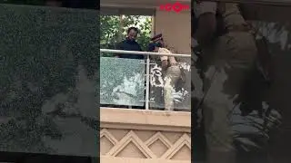 Police and Forensic team examine bullet marks at Rohit Shetty&rsquo;s house #shorts #rohitshetty