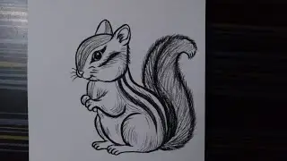 How to draw a chipmunk 🐿/ Skech Tutorial 