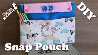 DIY How to Make a Multipurpose Snap Pouch + Front Pocket + Little Bow | Comment Coudre une Pochette