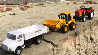 BharatBenz Tata Dumper Accident Truck Pulling Out Car Tractor jcb | jcb🚜 Cartoon | Tractor cartoon 
