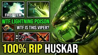 How to Solo Mid Viper Against Huskar & Ganker with Max Range Lightning Mjollnir Butterfly Dota 2