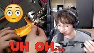 Michael Reeves chat controlled drill | Drill goes brrrr | GONE WRONG