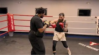 CODY CROWLEY & TRAINER IBN CASON PERFORM INTENSE PAD DRILL IN CAMP | TRAINING FOOTAGE