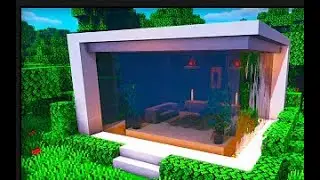 Minecraft Waterfall Modern House: How to build a Cool Modern House Tutoria