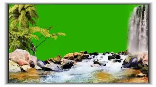 Beautiful WaterFall Green Screen / Green Screen River Effect / Nature Background Video /Birds Effect