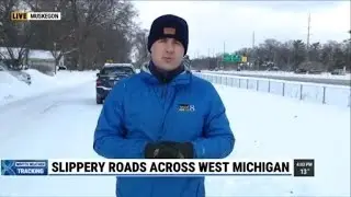 Slippery roads across West Michigan