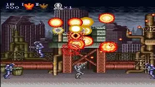 Super Probotector Alien Rebels - 1992 SNES  (Contra Anniversary Collection) | gameplay (PC videogame
