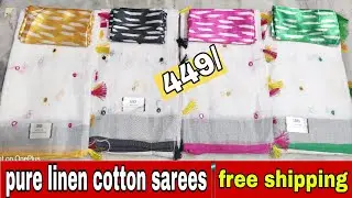 linen cotton sarees // low cost beautiful sarees// super models