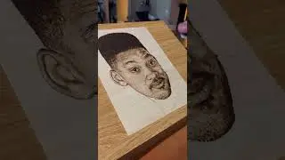 DETAILED wood burning 🪵🔥 #art #willsmith #woodburning #pyrography #shorts