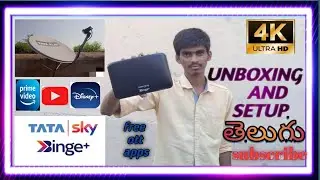 TATA SKY BINGE+ 4K Android setbox unboxing in telugu #TATA_SKY_BINGE+