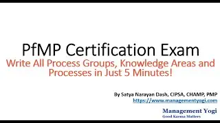 MANAGEMENT YOGI: PfMP Exam Prep &ndash; How to Write ALL Portfolio Management Processes in Only 5 Minutes!