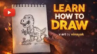 Cute Dinosaur Drawing | Easy Pencil Sketch for Beginners