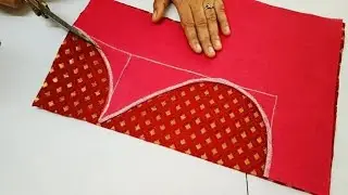Boat Neck Potli Button Blouse Design|Back Neck Blouse Design Cutting and Stitching|ब्लाउज का डिजाइन|