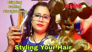 [ASMR] Hair Styling (Cutting+ Clipping+straightening)❣️ | hindi asmr| Dearly ASMR