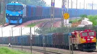 Curving Freight Trains Actions | BOXN, Containers, BCN & BRN Flat Wagons | Indian Railways Videos