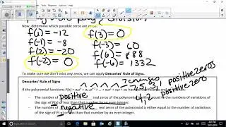 Rational Zero Theorem & Descartes' Rule of Signs