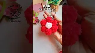 DIY wool keychain 🌸 #shorts #viralsorts #diykeychain #woolcraft #handmade #valentineday #craft #art