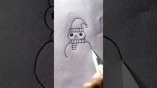 easy snowman drawing ☃️⛄