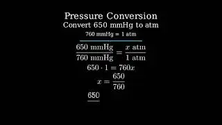 Convert 650mmHg to atm.